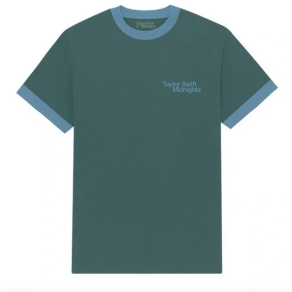 Taylor Swift Tops - Taylor Swift Midnights Green Ringer T-Shirt Size XL NEW